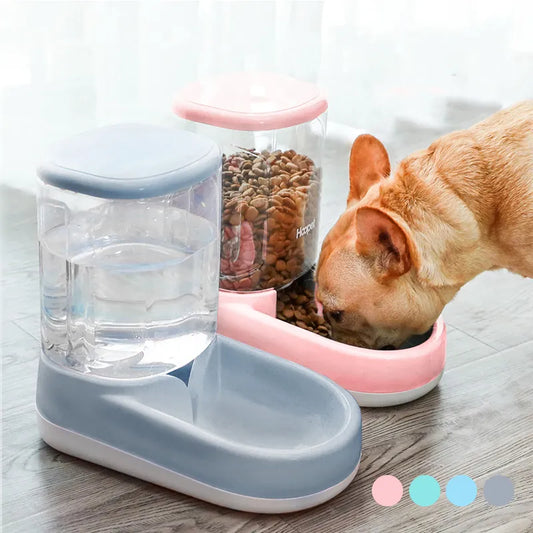 Distributeur Automatique de Nourriture et D' Eau pour Chiens et Chats avec Grand Réservoir