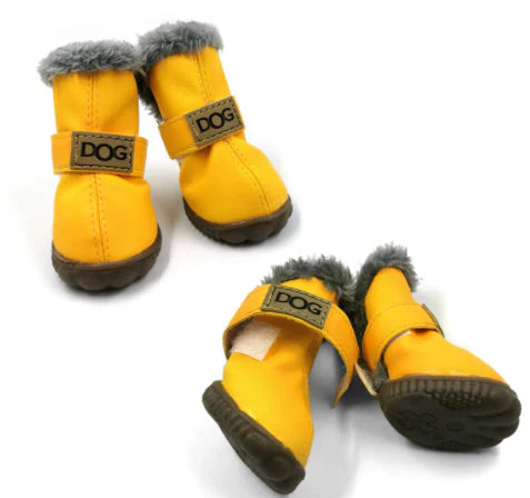 Bottes D'hiver Pour Chien En Look Cuir Douillettes