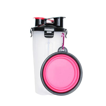 Bouteille Portable D' Eau et de Nourriture 2 en 1 pour Animaux Domestiques