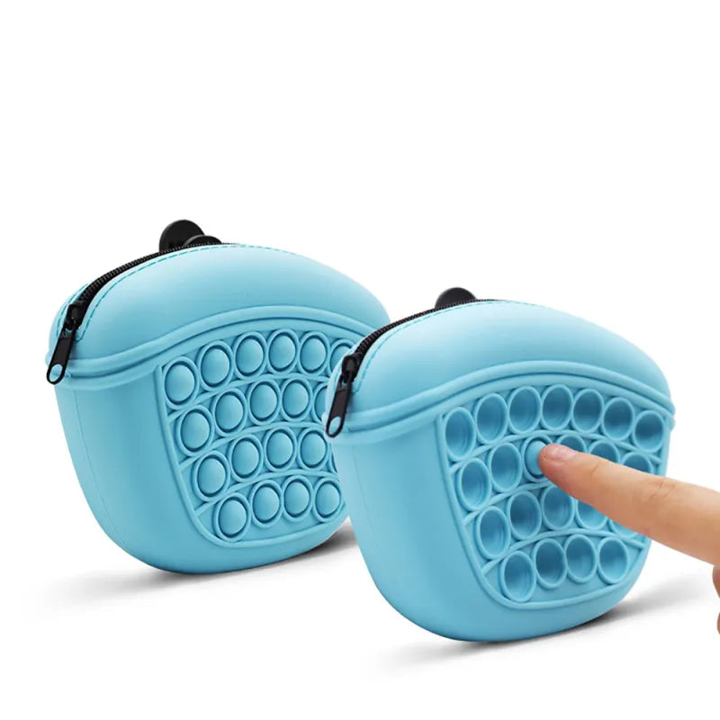 Pop - It Porte-clés avec Fermeture Éclair - Jouet Anti-stress et Sac de Rangement