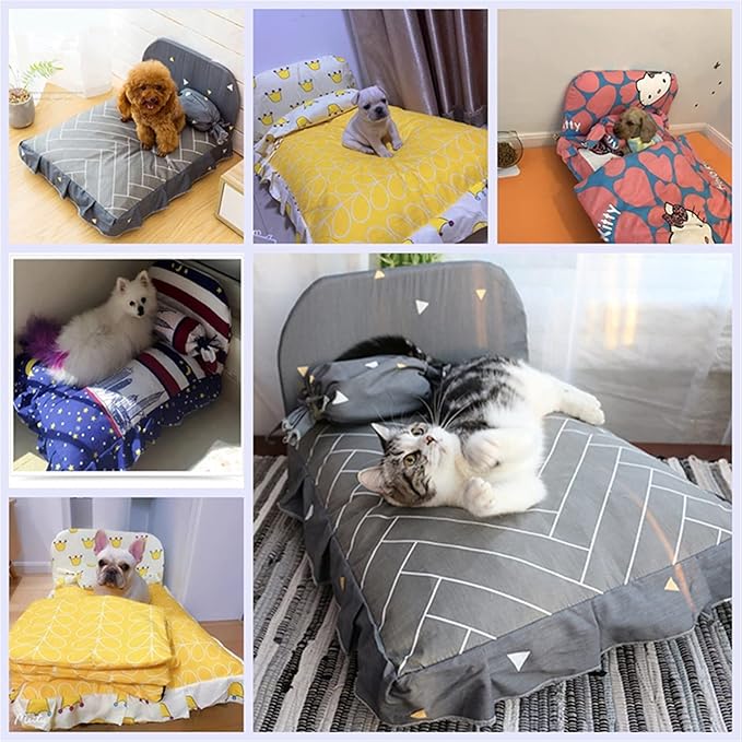 Lit pour Chat avec Dossier - Lit Confortable pour Animaux de Compagnie avec Coussin pour Chats et Petits Chiens