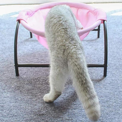 Hamac pour Chats - Lit pour Chats Respirant avec Support Métallique Stable pour des Pauses Confortables