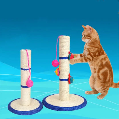 Pilier à Griffer pour Chats avec Jouets Multicolores - Arbre à Chat en Sisal avec Balles et Animaux