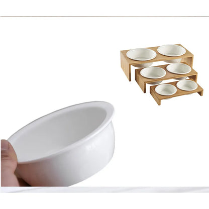 Céramique Gamelle pour Chiens et Chats - Gamelle Blanche Classique pour Animaux de Compagnie