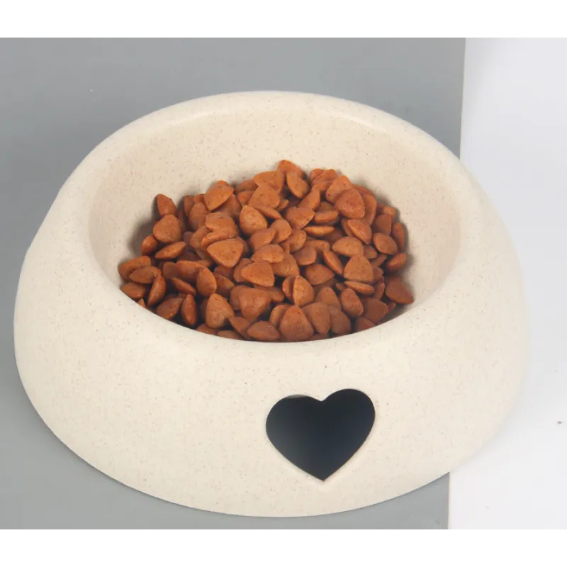 Écuelle pour Chien en Matériau Naturel - Écuelle pour Eau et Nourriture avec Design de Cœur