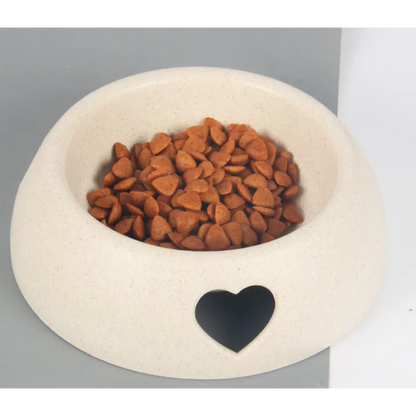 Écuelle pour Chien en Matériau Naturel - Écuelle pour Eau et Nourriture avec Design de Cœur