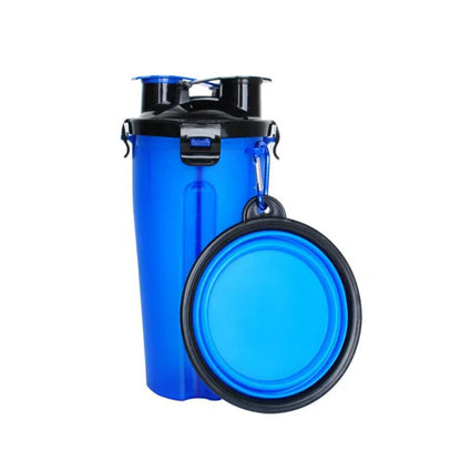 Bouteille Portable D' Eau et de Nourriture 2 en 1 pour Animaux Domestiques
