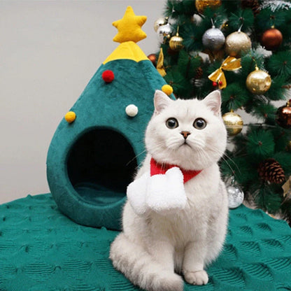 Lit Pour Chat En Forme De Sapin De Noël