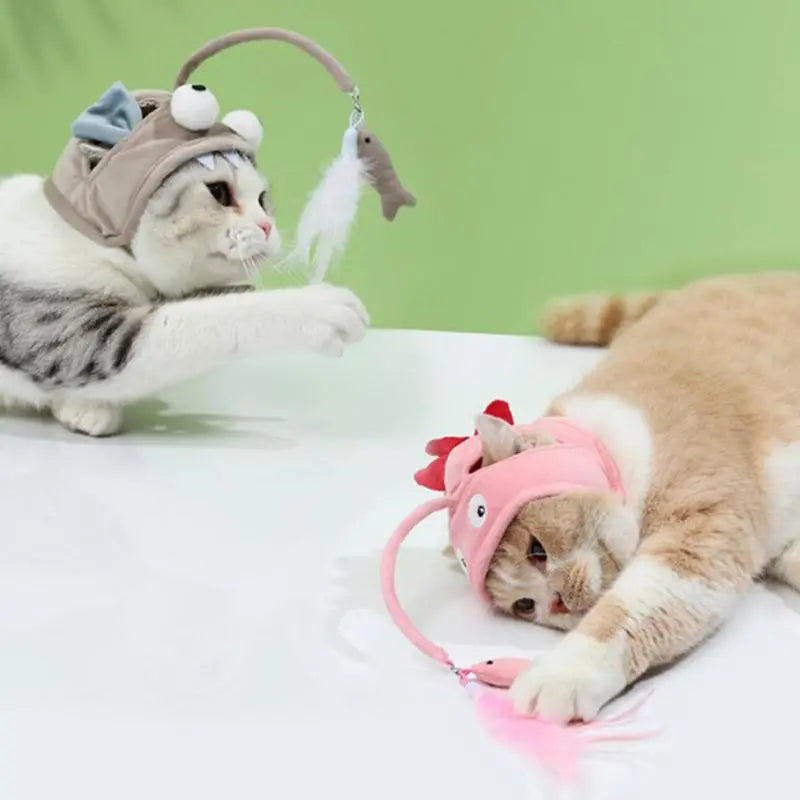 Chapeau De Chat Avec Pendentif - Costume D' Animal Amusant Pour Chats Avec Jouets