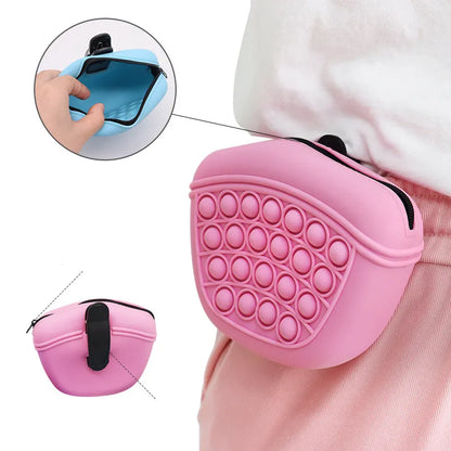 Pop - It Porte-clés avec Fermeture Éclair - Jouet Anti-stress et Sac de Rangement