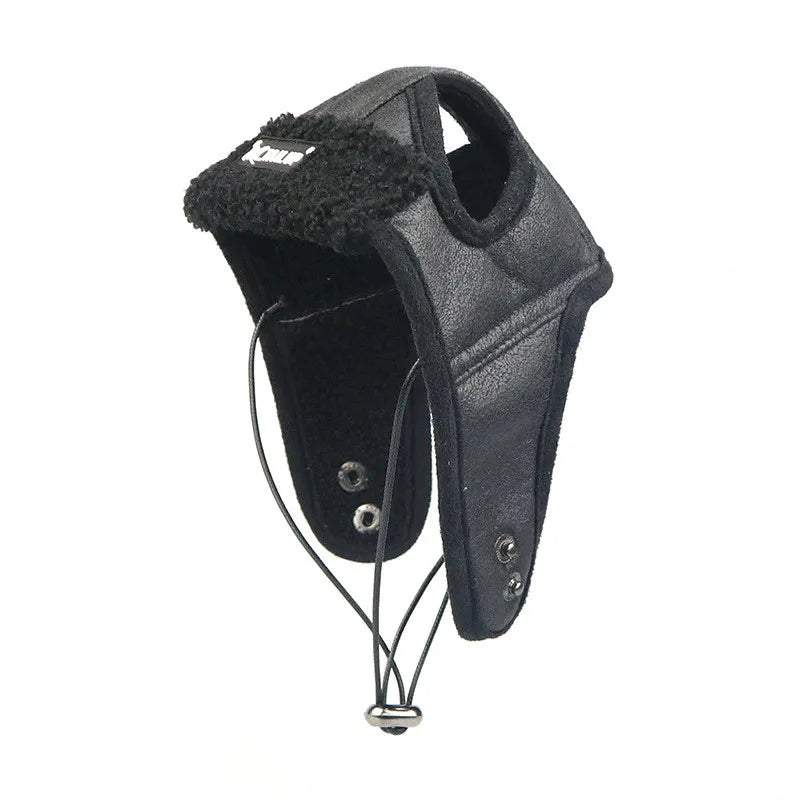Couvre-oreilles D' Hiver En Cuir Avec Doublure Douce
