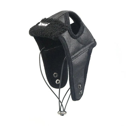 Couvre-oreilles D' Hiver En Cuir Avec Doublure Douce