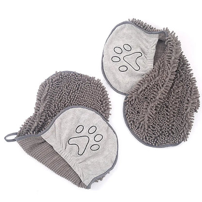 Gant Absorbant pour Chien avec Patte Brodée pour un Séchage Rapide