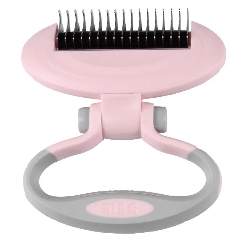 Brosse à Démêler Ergonomique pour Animaux de Compagnie avec Tête Pivotante à 360 ° pour un Soin en Douceur du Pelage
