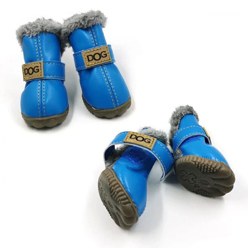 Bottes D'hiver Pour Chien En Look Cuir Douillettes