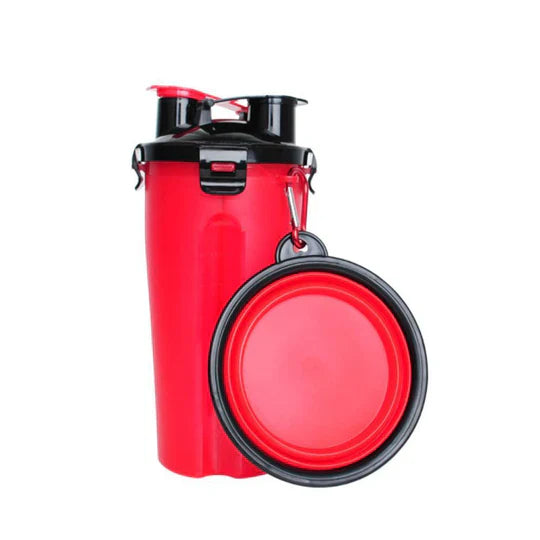 Bouteille Portable D' Eau et de Nourriture 2 en 1 pour Animaux Domestiques