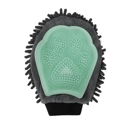 Gant de Toilettage 2 en 1 en Microfibre et Silicone - Massage Doux et Épilation Efficace pour Chiens et Chats