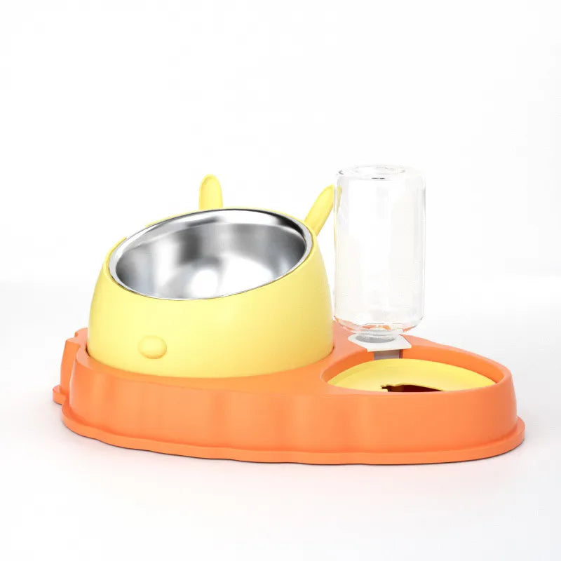 Animal de Compagnie Station Alimentaire avec Distributeur D' Eau - Mangeoire Mignonne pour Chiens et Chats