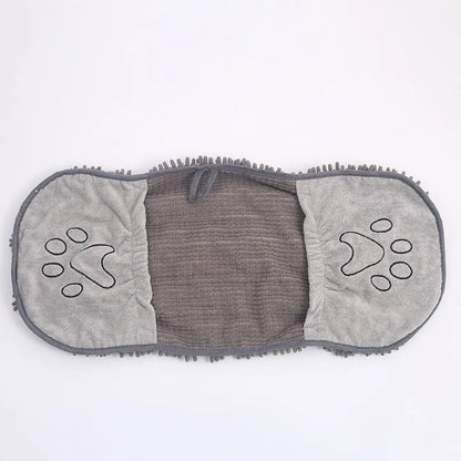 Gant Absorbant pour Chien avec Patte Brodée pour un Séchage Rapide