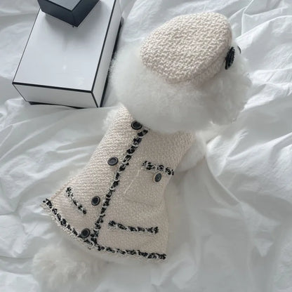 Collier De Chien Élégant Avec Un Petit Chapeau Chic Et Une Application De Fleurs - Design À La Mode Pour Ton Compagnon À Quatre Pattes