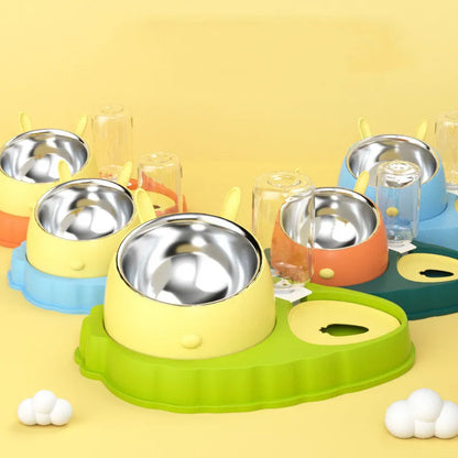 Animal de Compagnie Station Alimentaire avec Distributeur D' Eau - Mangeoire Mignonne pour Chiens et Chats