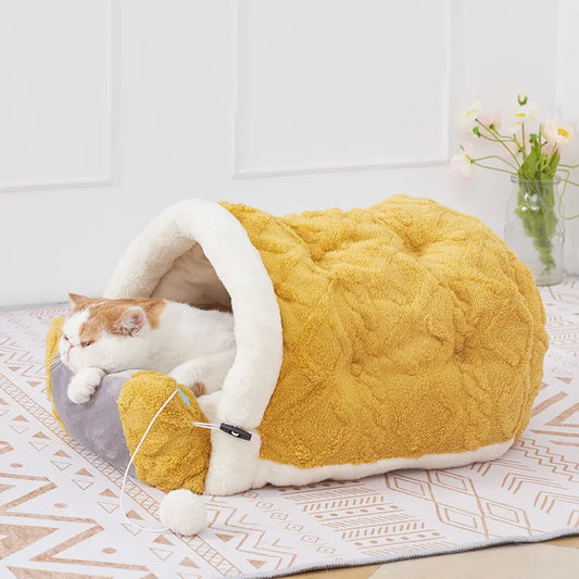 Lit Pour Chat En Forme De Coussin Avec Jouets Pour Des Pauses Confortables