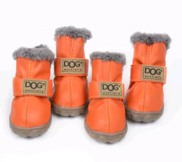 Bottes D'hiver Pour Chien En Look Cuir Douillettes