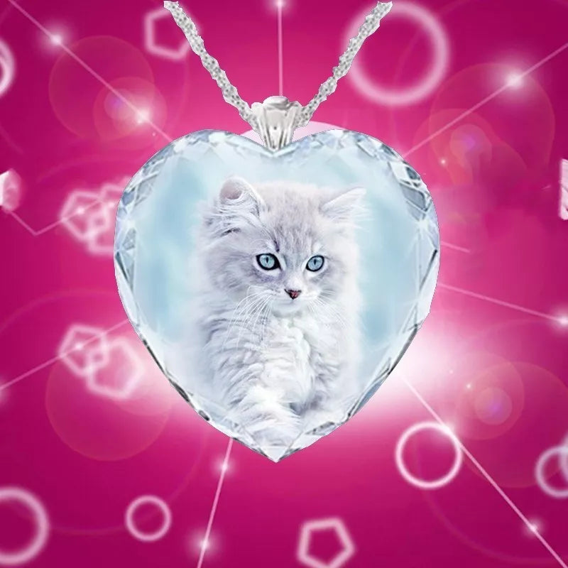 Collier Photo Personnalisé 2D/3D Cristal Coeur