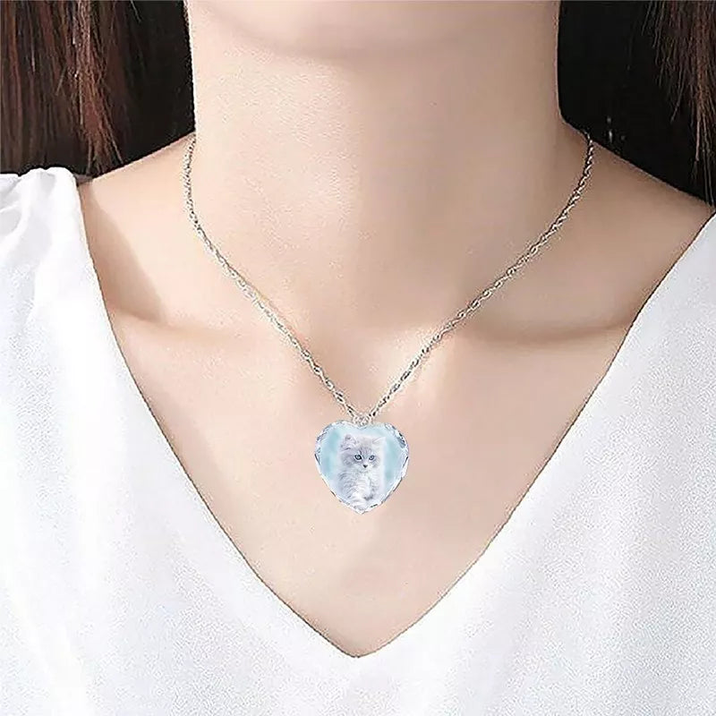 Collier Photo Personnalisé 2D/3D Cristal Coeur