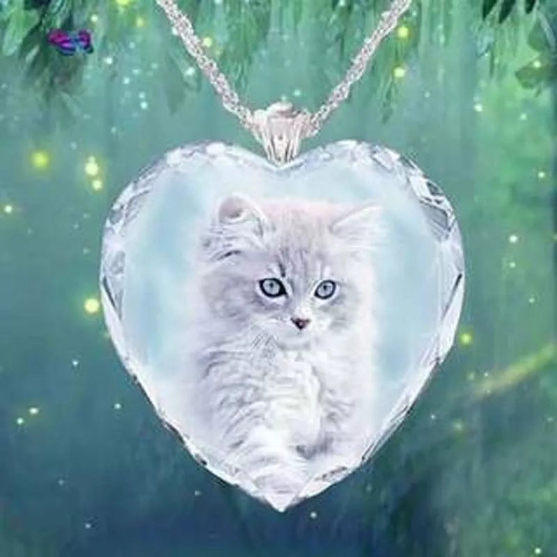 Collier Photo Personnalisé 2D/3D Cristal Coeur