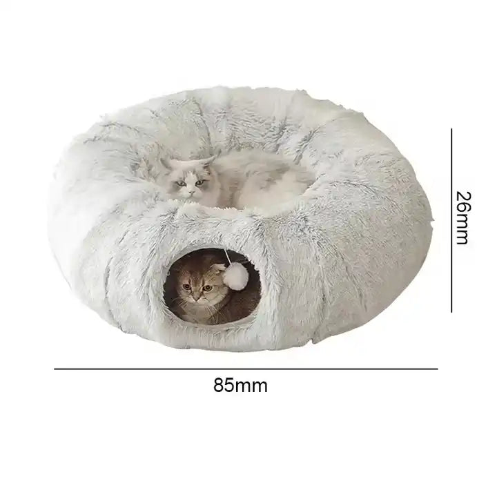 Tunnel en peluche pour chats Lit de jeu