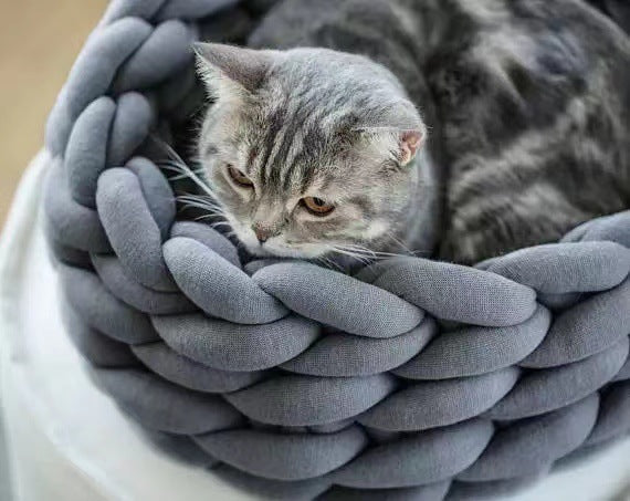 Panier Pour Chat Tressé À La Main