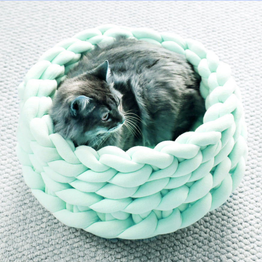 Panier Pour Chat Tressé À La Main