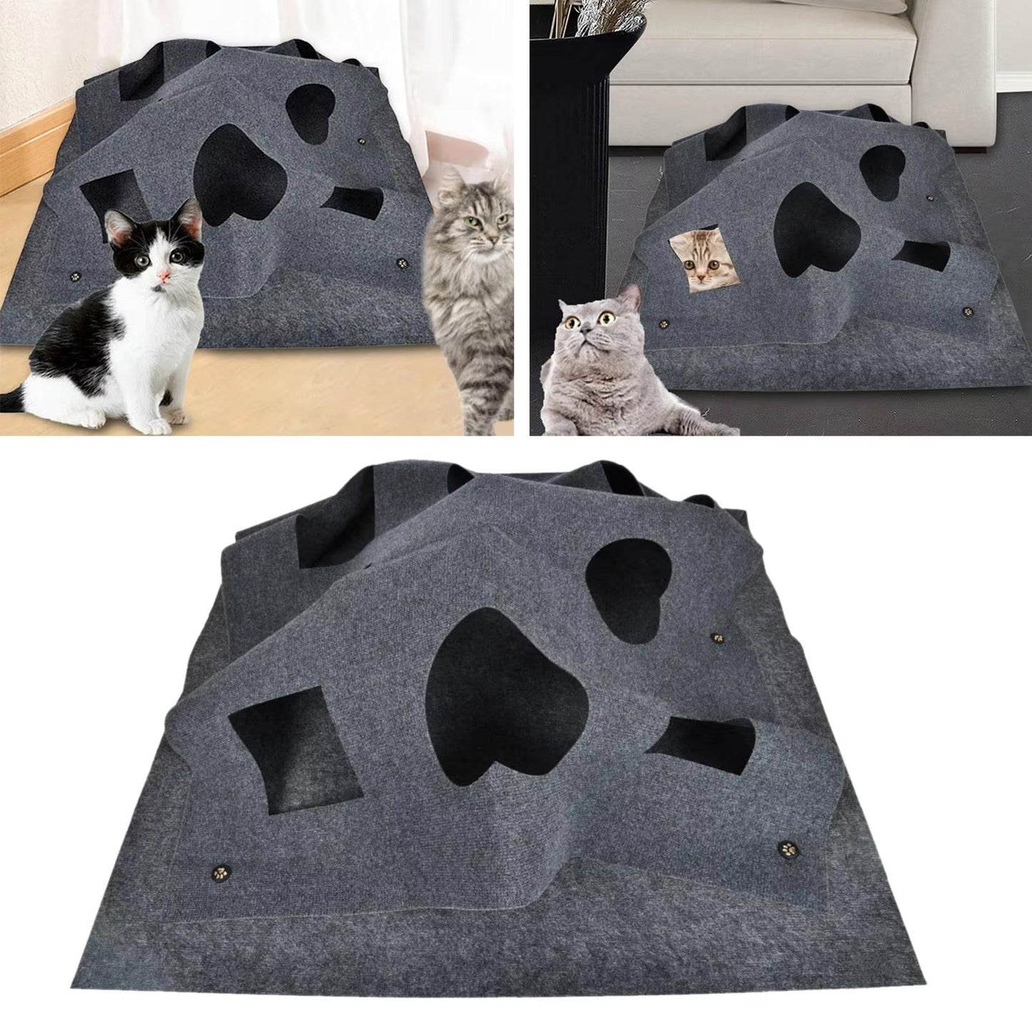Tapis De Jeu Et De Cachette Créatif Pour Chats