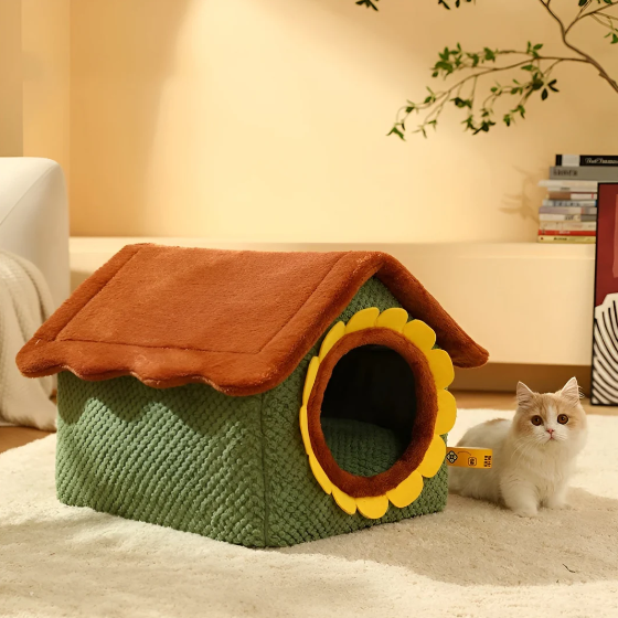 Lit-tente En Peluche Confortable Pour Chat