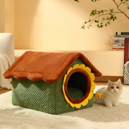 Lit-tente En Peluche Confortable Pour Chat