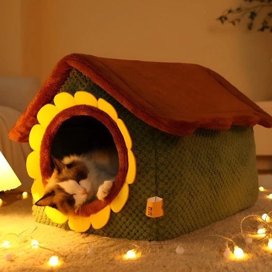 Lit-tente En Peluche Confortable Pour Chat