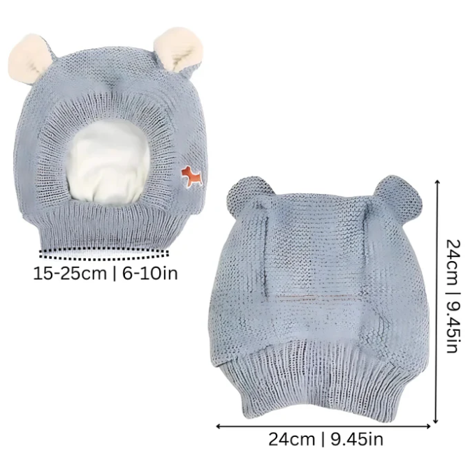Bonnet En Tricot Chaud Avec Oreilles Pour Chiens