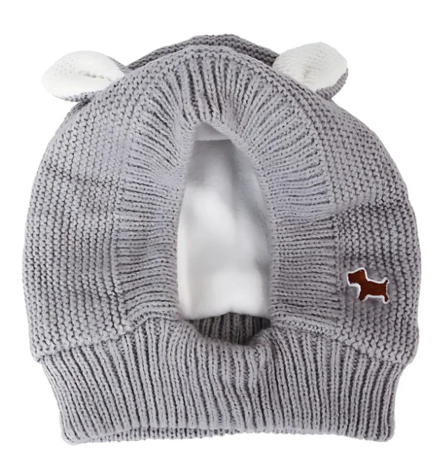 Bonnet En Tricot Chaud Avec Oreilles Pour Chiens