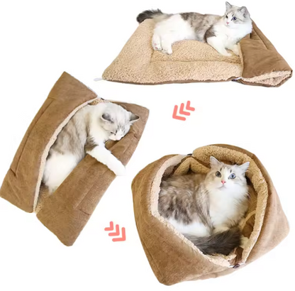 Lit Douillet Et Couverture 2-en-1 Pour Chats