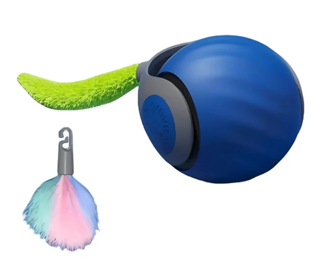 Balle De Jeu Roulante Pour Chats Avec Queue En Plumes