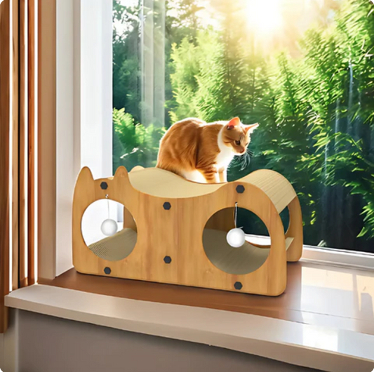 Sofa De Luxe Pour Chats Avec Griffoir Intégré Et Balles De Jeu
