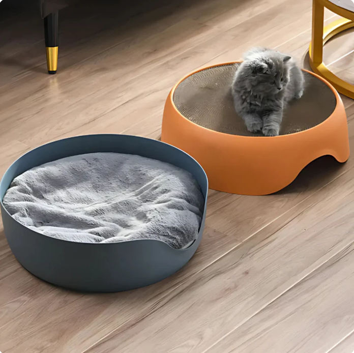Lit Multifonction Pour Chat Avec Surface À Gratter Et Coussin De Repos