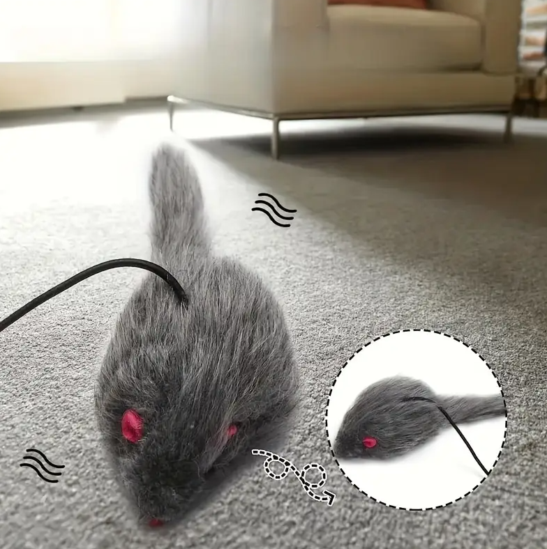 Jouets Interactifs Pour Chats - Jouet Souris Avec Cordon À Tirer