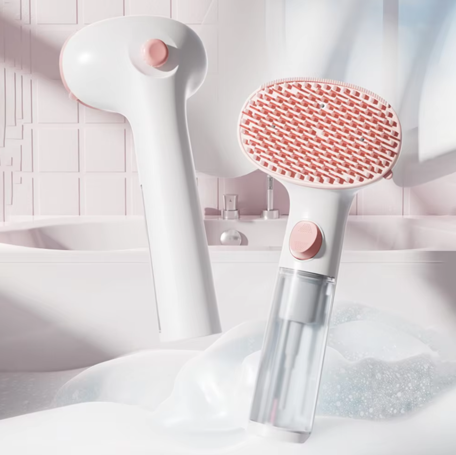 Brosse À Mousse Sèche Pour Animaux Domestiques Avec Distributeur De Nettoyage Intégré