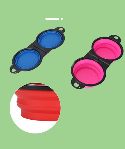 Ecuelle Double Pliable et Réglable pour Animaux Domestiques