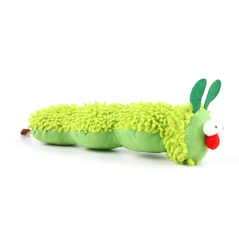 Jouet pour Chats Chenille - Peluche Douce à L' Herbe à Chat