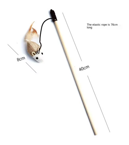Jouets Interactifs pour Chats - Jouets Naturels avec Plumes et Clochettes