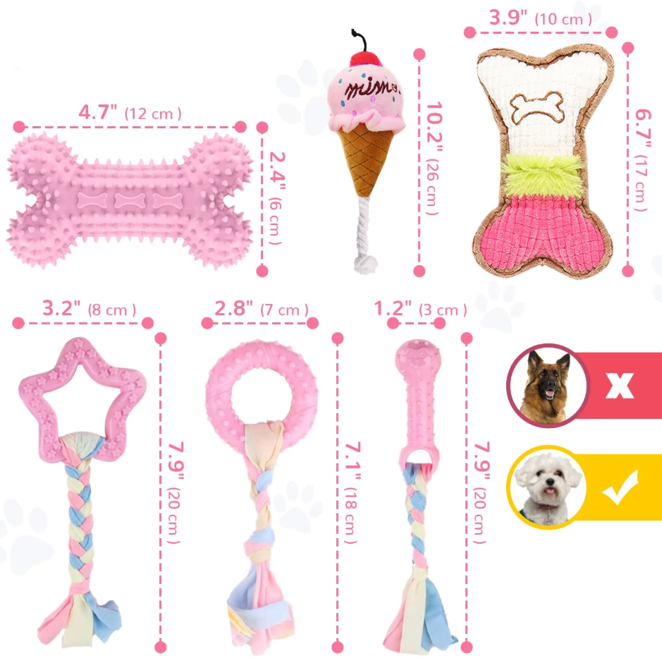 Jouets pour Chiots - Jouets à Mâcher en Peluche Résistant à la Morsure pour Chiens