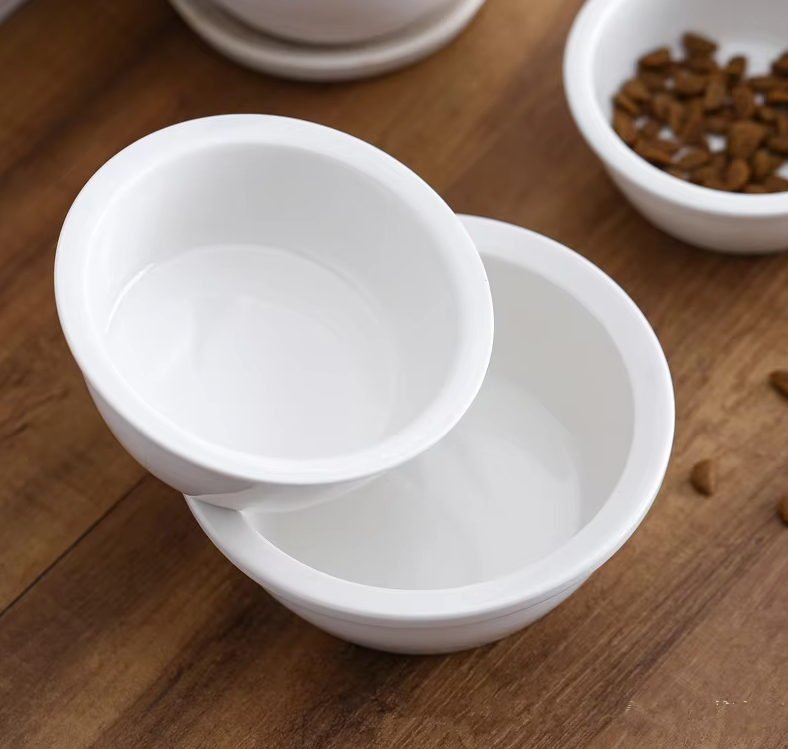 Céramique Gamelle pour Chiens et Chats - Gamelle Blanche Classique pour Animaux de Compagnie